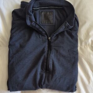Abercrombie & Fitch Men's Navy Half-Zip Shirt